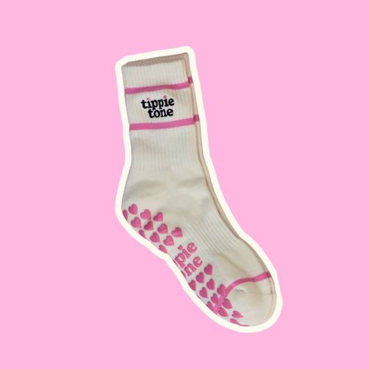 Classic Pink Pilates Crew Socks