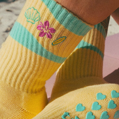 Wave Pilates Crew Socks